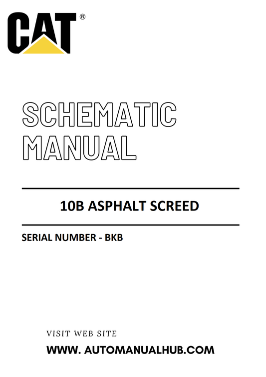 Cat Caterpillar 10B Asphalt Screed Schematic Diagram Manual Serial Number - BKB PDF Download