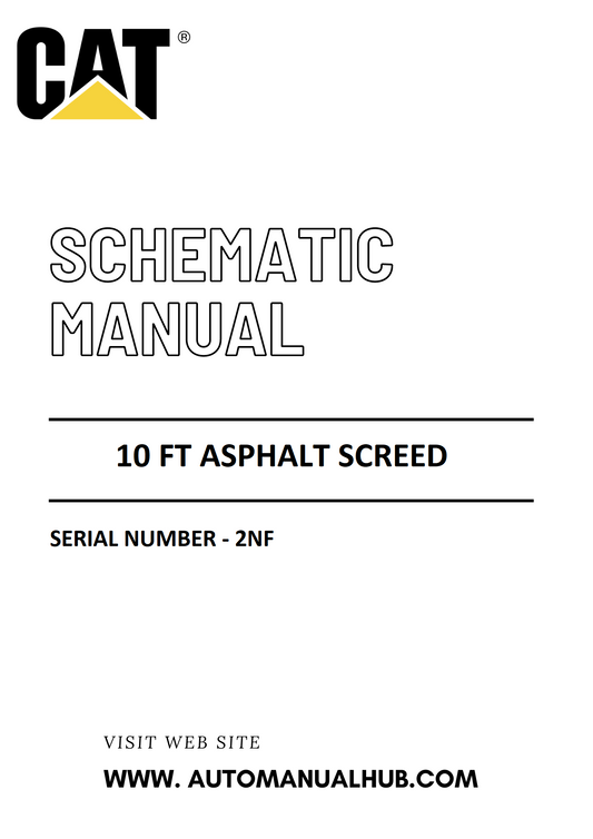 Cat Caterpillar 10 FT Asphalt Screed Schematic Diagram Manual Serial Number - 2NF PDF Download