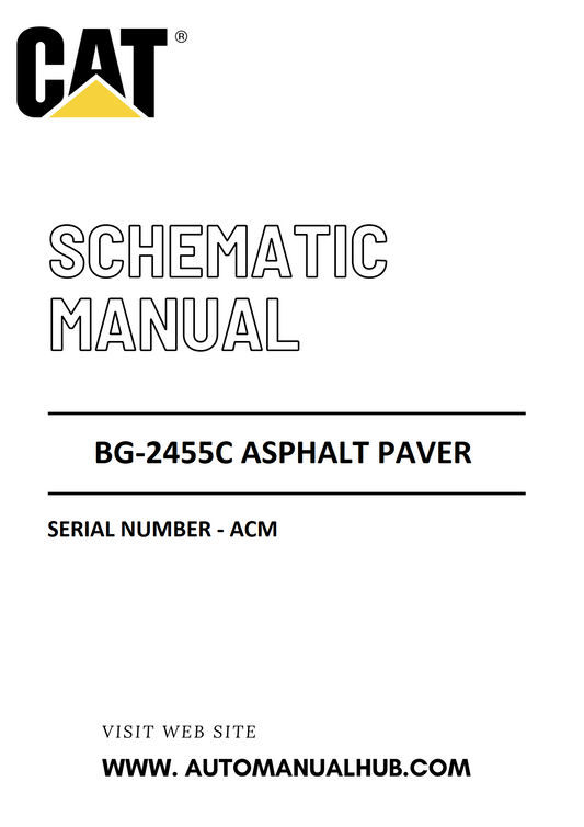 Cat Caterpillar BG-2455C Asphalt Paver Schematic Diagram Manual Serial Number - ACM PDF Download