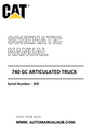 Cat Caterpillar 740 GC Articulated Truck Schematic Diagram Manual Serial Number - 3F8 PDF Download
