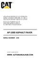 Cat Caterpillar AP-1000 Asphalt Paver Schematic Diagram Manual Serial Number - 1HD PDF Download