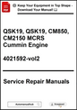 Service repair manual for Cummin engines on a white background