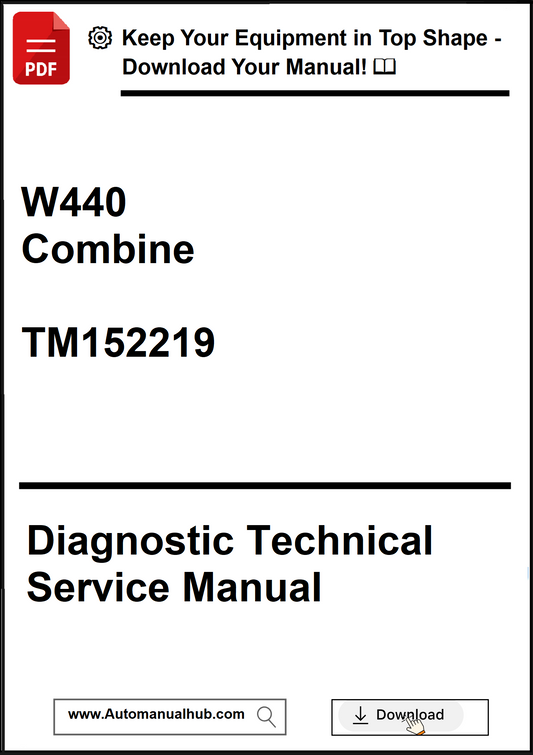 Diagnostic technical service manual for W440 Combine with download prompt.