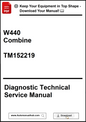 Diagnostic technical service manual for W440 Combine with download prompt.