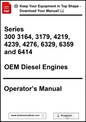 Operator's manual for OEM diesel engines with model numbers on a white background