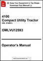 Operator's manual for a 4100 Compact Utility Tractor with model number OMLVU12593.