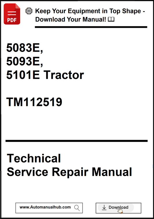 Technical Service Repair Manual for 5083E, 5093E, and 5101E Tractor with download prompt.