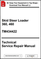 Technical service repair manual for Skid Steer Loader 360, 460 with download information.