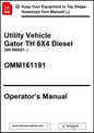 Utility Vehicle Gator TH 6X4 Diesel operator's manual with download link.