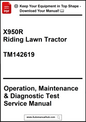 Manual for X950R Riding Lawn Tractor with contact information and website URL.