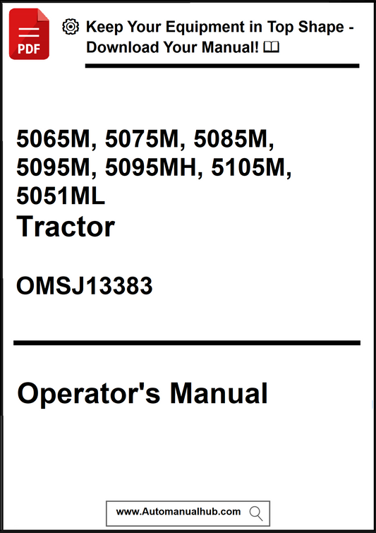 Operator's manual for tractors with model numbers listed on a white background