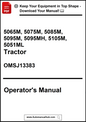 Operator's manual for tractors with model numbers listed on a white background