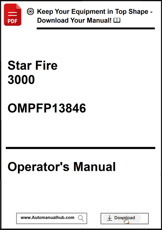 Operator's manual for Star Fire 3000 with download prompt on a white background