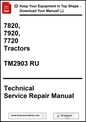 Technical Service Repair Manual for 7820, 7920, 7720 Tractors with download prompt.