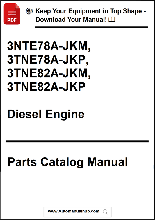 Parts catalog manual for diesel engines with part numbers and website URL.