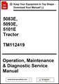 Manual cover for 5083E, 5093E, 5101E Tractor with technical details and download information.
