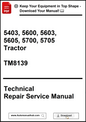 Technical repair service manual for tractors with contact information and download link.