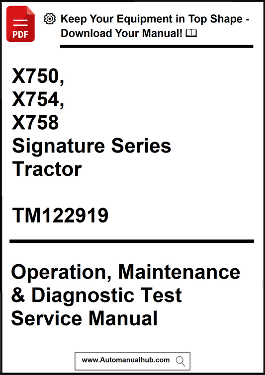 Manual cover for Signature Series Tractor with text and branding elements.