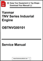 Yanmar TNV Series Industrial Engine service manual cover with text and logo.