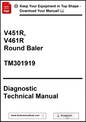 Diagnostic Technical Manual for V451R and V461R Round Baler with download prompt.