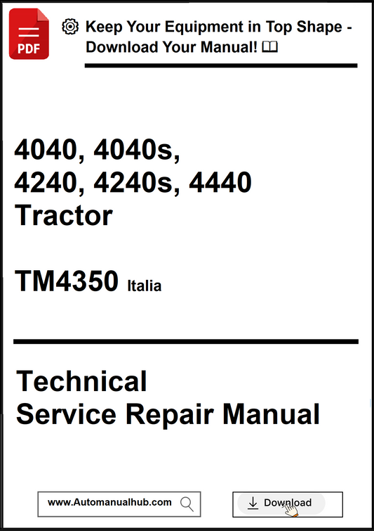 Technical Service Repair Manual for 4040, 4040s, 4240, 4240s, 4440 Tractor with download prompt.