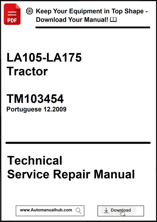 Technical Service Repair Manual for LA105-LA175 Tractor with download information.