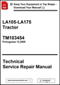 Technical Service Repair Manual for LA105-LA175 Tractor with download information.