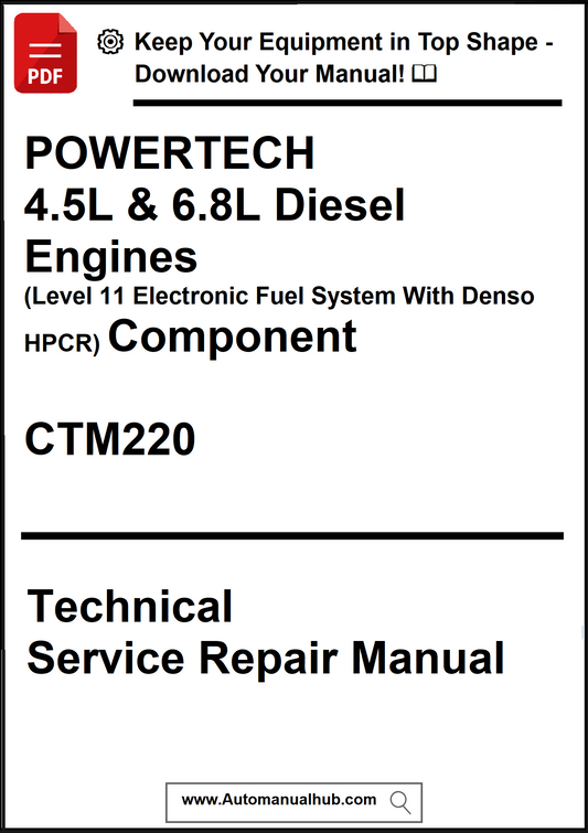Technical service repair manual for POWERTECH diesel engines on a white background
