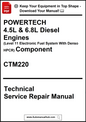 Technical service repair manual for POWERTECH diesel engines on a white background