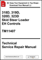 John Deere 318D, 319D, 320D, 323D Skid Steer Loader EH Controls Technical Service Repair Manual TM11407 - PDF