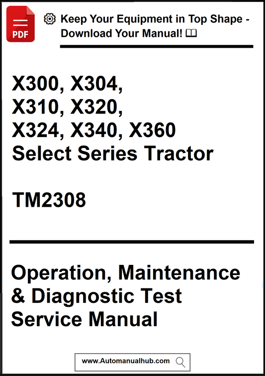 Manual cover for Select Series Tractor with text and branding elements.