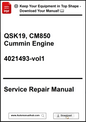 Service repair manual for QSK19, CM850 Cummin Engine on a white background