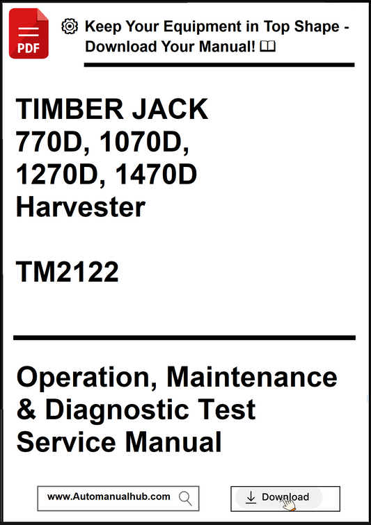 Manual cover for Timber Jack harvester models with download information.