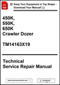 John Deere 450K, 550K, 650K Crawler Dozer Technical Service Repair Manual TM14163X19 - PDF