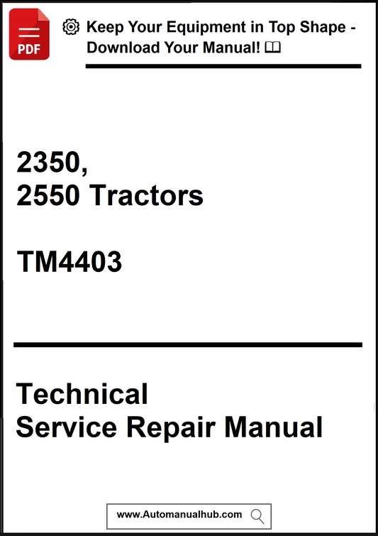 Technical Service Repair Manual for 2350 and 2550 Tractors with a download prompt.
