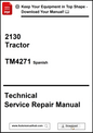 Technical Service Repair Manual for a 2130 Tractor in Spanish, with download options.