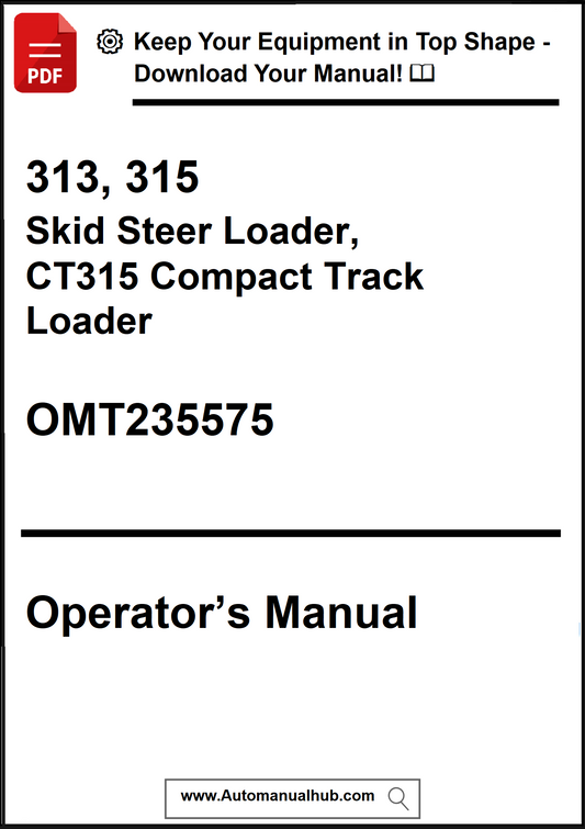 Operator's manual for a skid steer loader and compact track loader with contact information.
