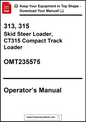Operator's manual for a skid steer loader and compact track loader with contact information.
