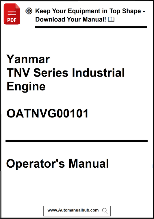 Yanmar TNV Series Industrial Engine operator's manual cover with text and logo.