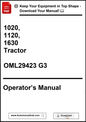 John Deere 1020, 1120, 1630 Tractor Operator’s Manual OML29423 G3 - PDF