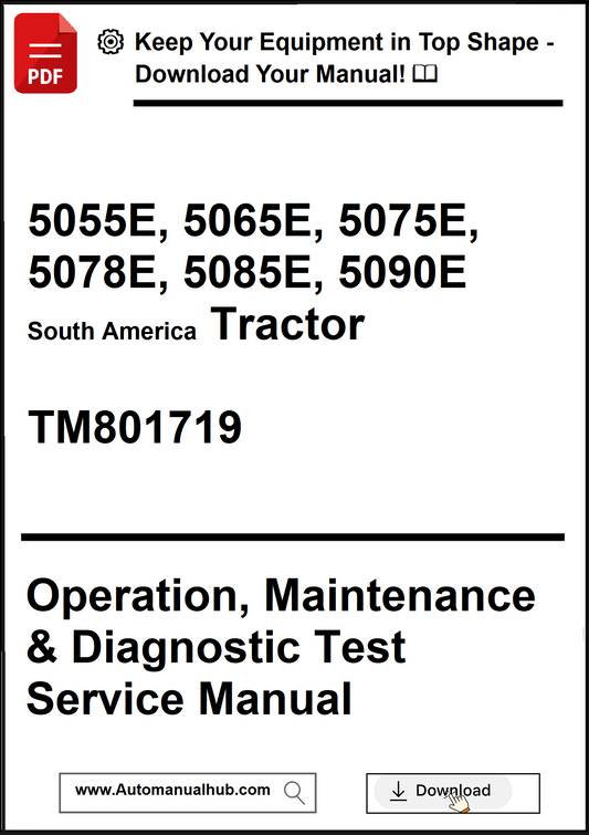 Manual cover for South America tractors with model numbers and service manual details.