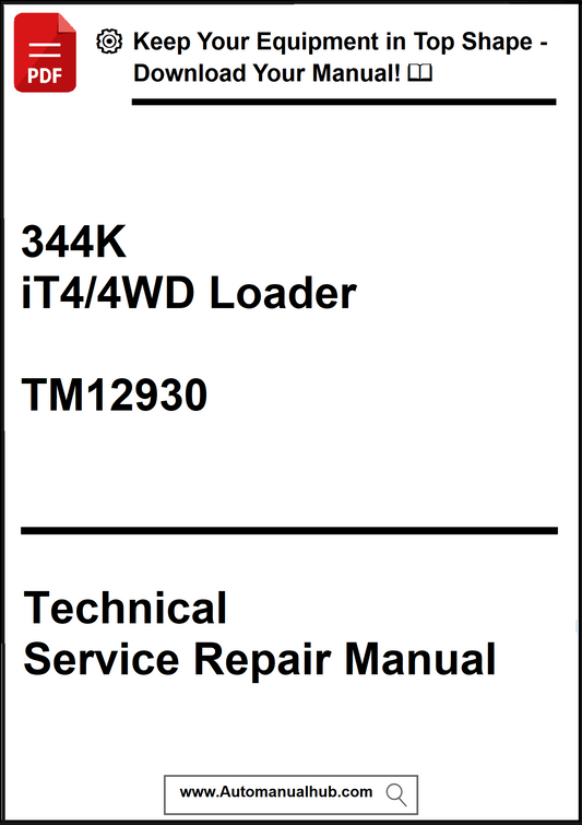 Technical Service Repair Manual for 344K iT4/4WD Loader with download prompt.
