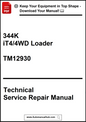 Technical Service Repair Manual for 344K iT4/4WD Loader with download prompt.