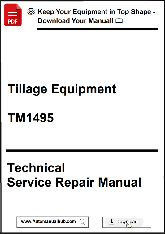 Technical service repair manual for tillage equipment with a download prompt.