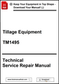 Technical service repair manual for tillage equipment with a download prompt.