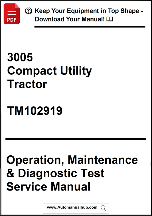 Manual cover for 3005 Compact Utility Tractor with text on a white background
