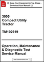 Manual cover for 3005 Compact Utility Tractor with text on a white background