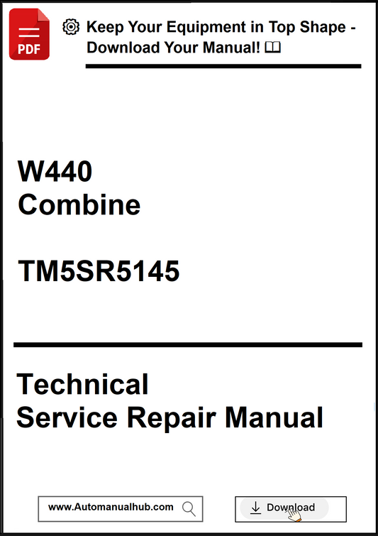 Technical Service Repair Manual for W440 Combine with download prompt.
