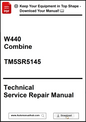Technical Service Repair Manual for W440 Combine with download prompt.