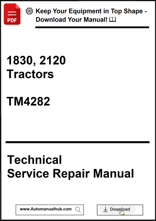 Technical Service Repair Manual for 1830, 2120 Tractors with download prompt.